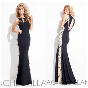 Size 2 Black and Nude Rachel Allan Princess Dress